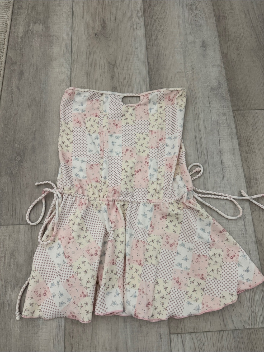 Frankie's Bikinis Pink Patchwork Floral Cover-Up Dress